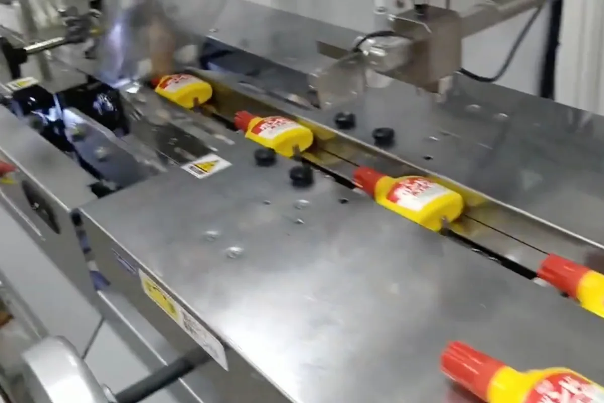 Example of a non-bakery product being fed through a packaging line